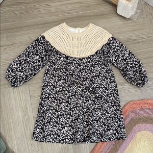 Floral Dress with Cream Collar